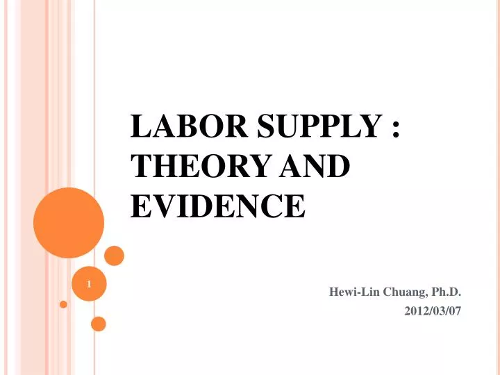 labor supply theory and evidence