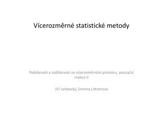 v cerozm rn statistick metody