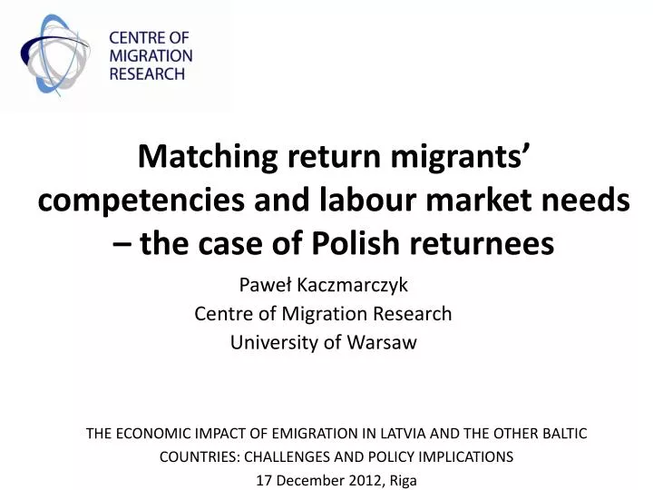 matching return migrants competencies and labour market needs the case of polish returnees