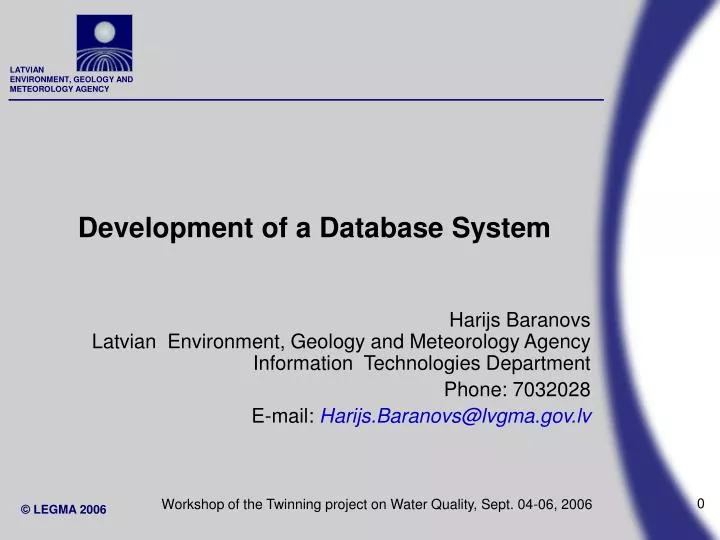 development of a database system