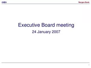 Executive Board meeting 24 January 2007