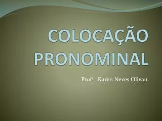 coloca o pronominal
