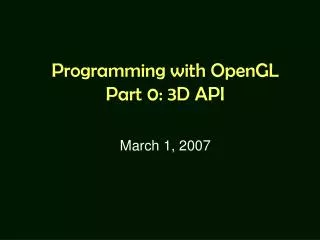 Programming with OpenGL Part 0: 3D API