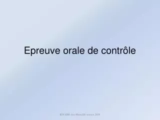 epreuve orale de contr le
