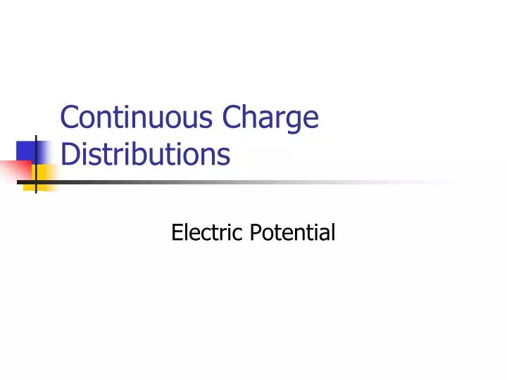 continuous charge distributions