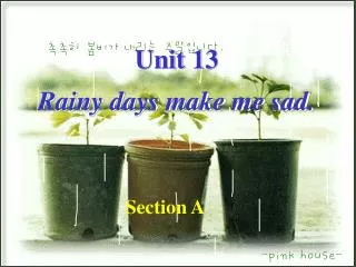 Unit 13 Rainy days make me sad.