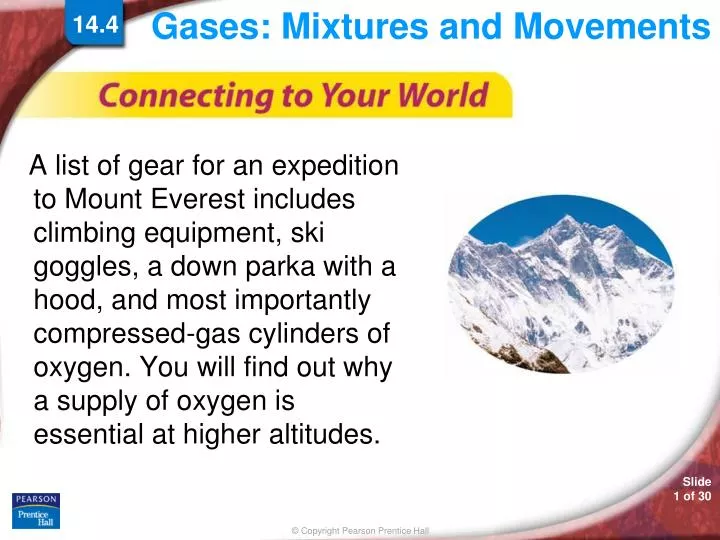 gases mixtures and movements