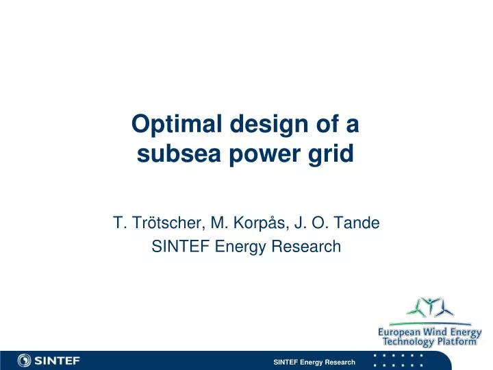 optimal design of a subsea power grid