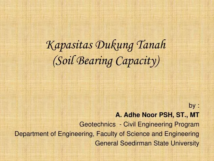 kapasitas dukung tanah soil bearing capacity