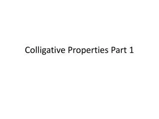 Colligative Properties Part 1
