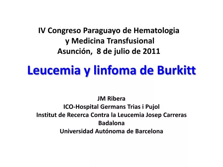 leucemia y linfoma de burkitt