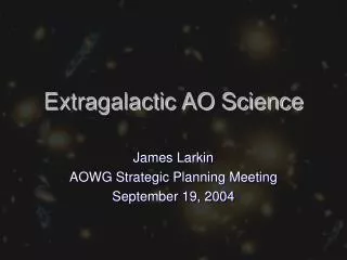 Extragalactic AO Science