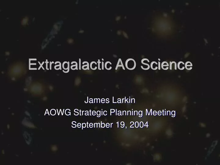 extragalactic ao science