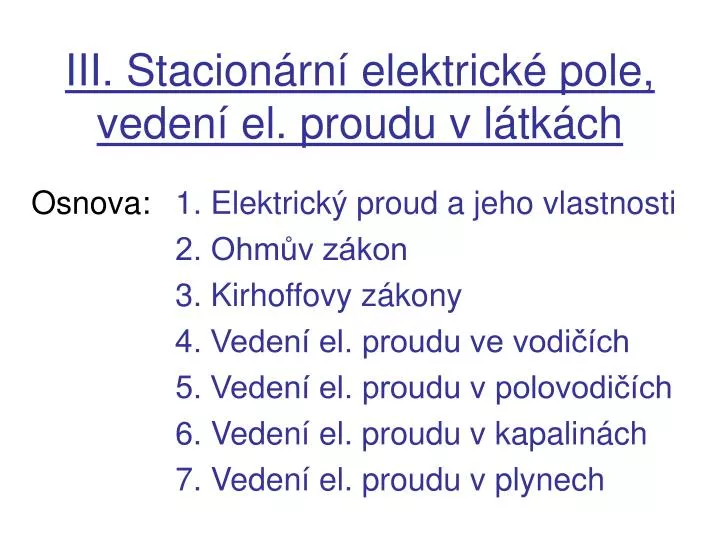 iii stacion rn elektrick pole veden el proudu v l tk ch