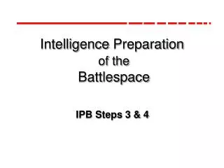 Intelligence Preparation of the Battlespace