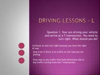 Driving Lessons - L