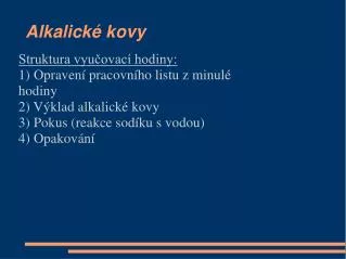 alkalick kovy