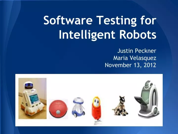 software testing for intelligent robots