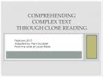 Comprehending complex text through Close Reading - slide 1