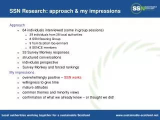 SSN Research: approach &amp; my impressions
