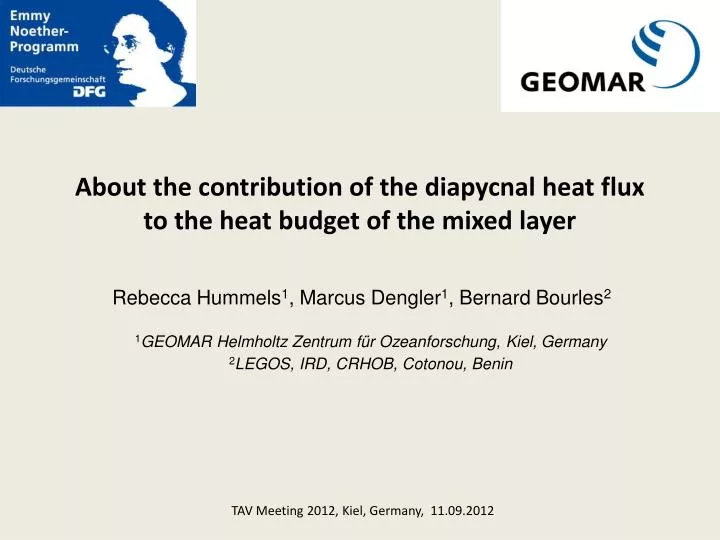 about the contribution of the diapycnal heat flux to the heat budget of the mixed layer