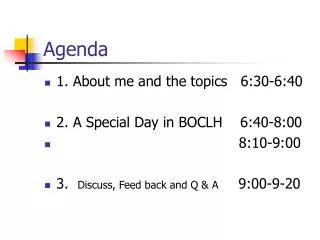 Agenda