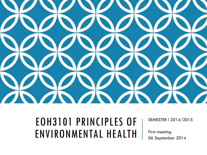 eoh3101 principles of environmental health