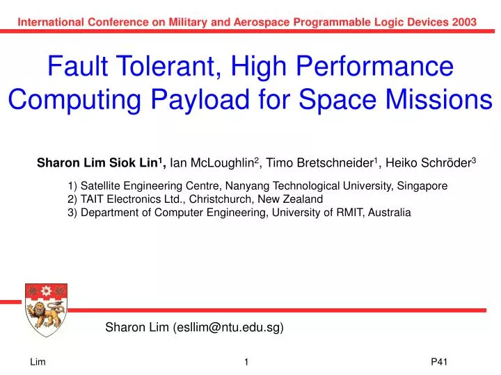 fault tolerant high performance computing payload for space missions