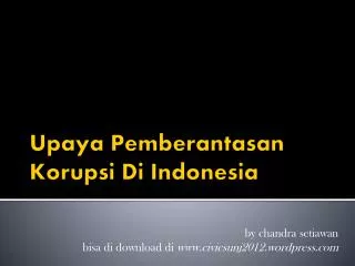 PPT - PEMBERANTASAN KORUPSI PowerPoint Presentation, Free Download - ID ...