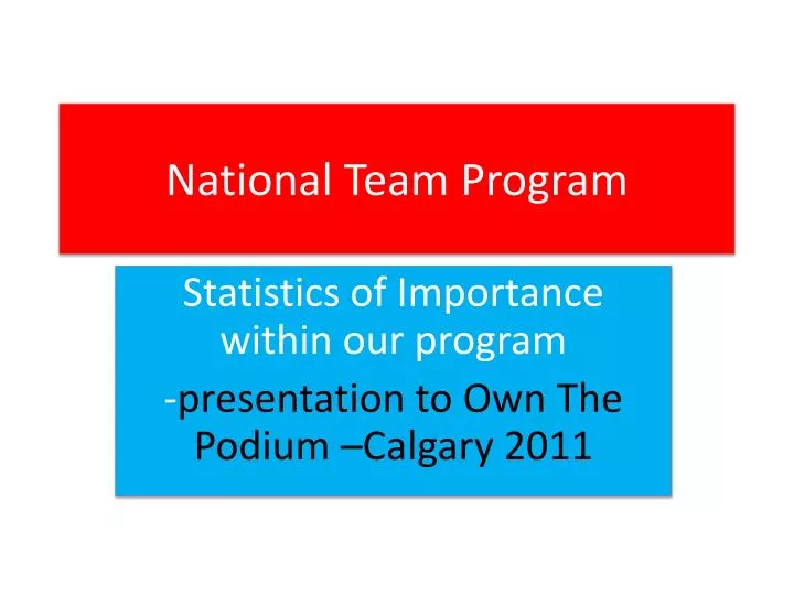 national team program