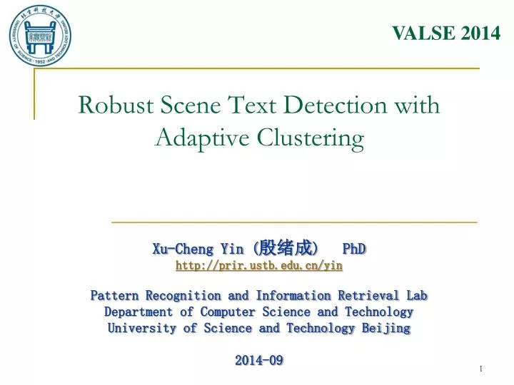 robust scene text detection with adaptive clustering