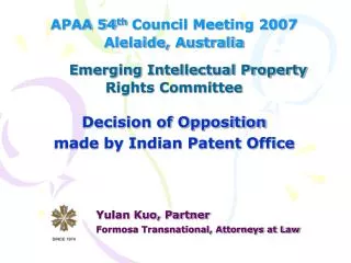 APAA 54 th Council Meeting 2007 Alelaide, Australia