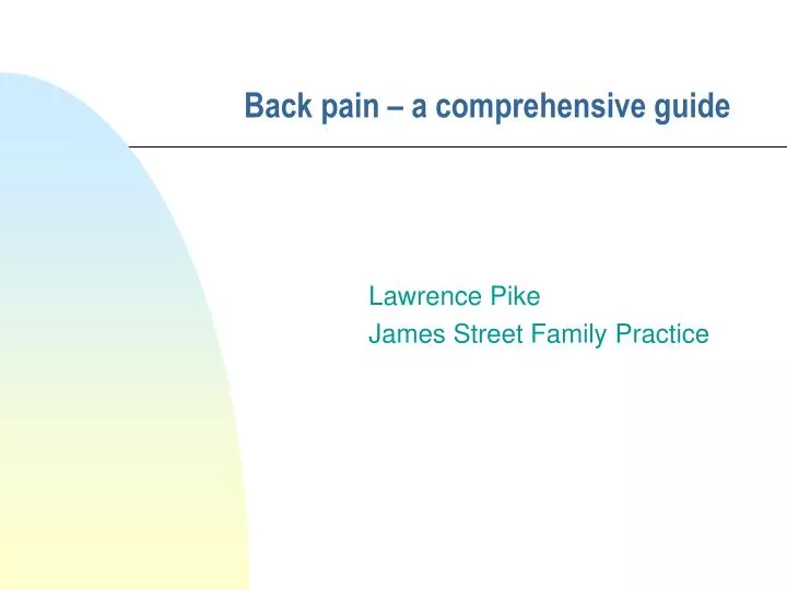 back pain a comprehensive guide