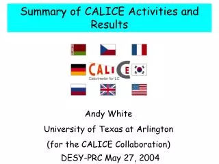 Summary of CALICE Activities and Results