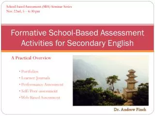 Formative School-Based Assessment Activities for Secondary English