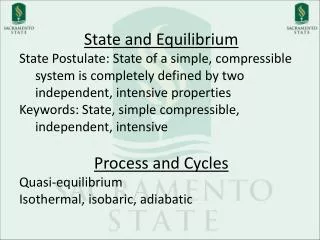 State and Equilibrium