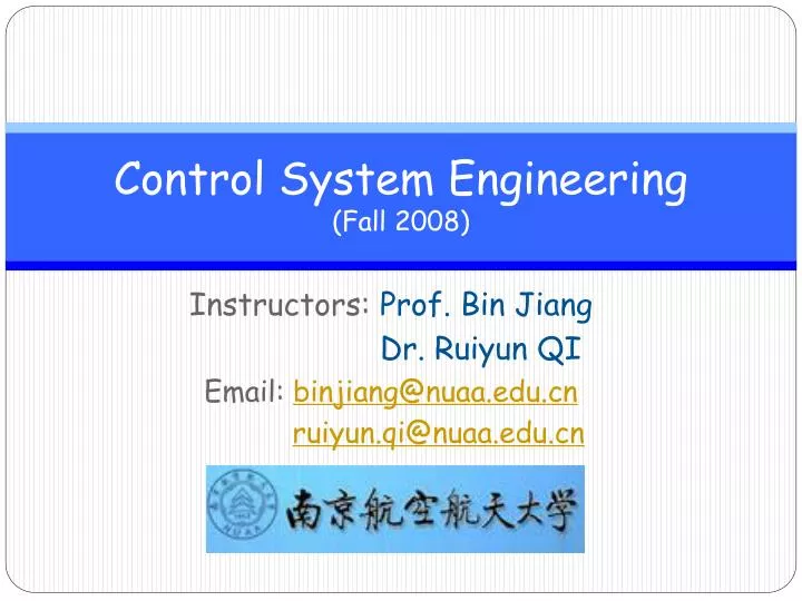 control system engineering fall 2008