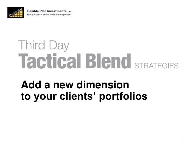 add a new dimension to your clients portfolios