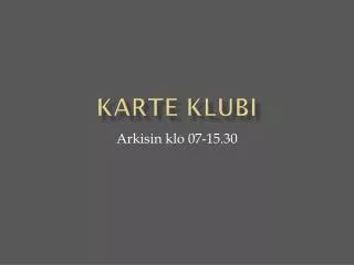karte klubi