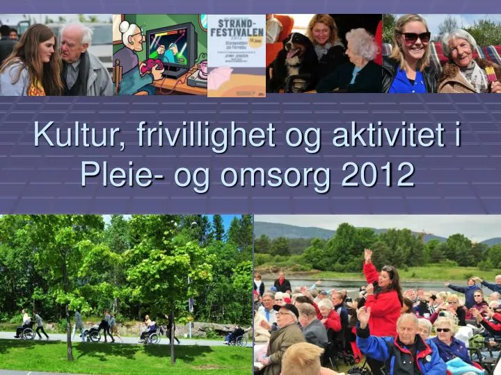 kultur frivillighet og aktivitet i pleie og omsorg 2012