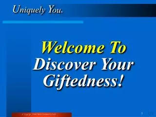 Welcome To Discover Your Giftedness!