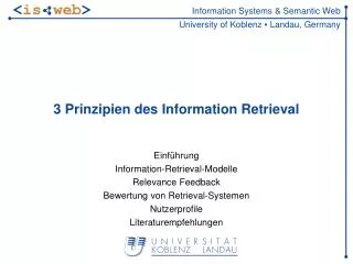 3 prinzipien des information retrieval