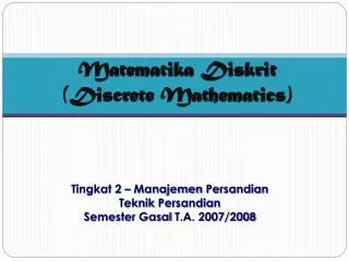 matematika diskrit discrete mathematics