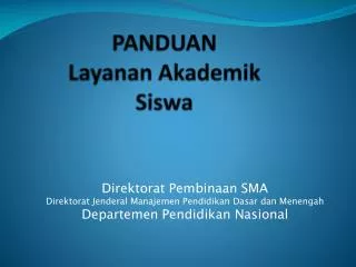 panduan layanan akademik siswa