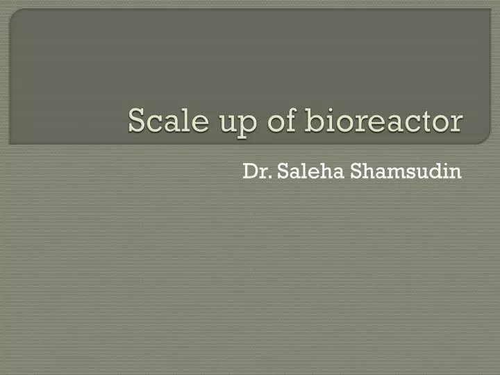 scale up of bioreactor