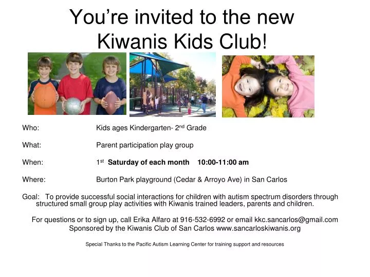 you re invited to the new kiwanis kids club