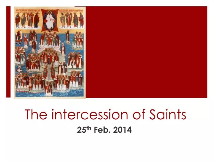 the intercession of saints