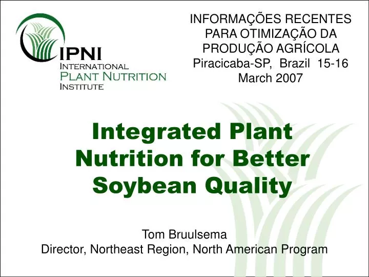 integrated plant nutrition for better soybean quality