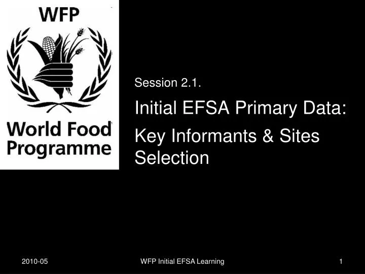 initial efsa primary data key informants sites selection