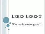 Leren Leren!? - slide 1